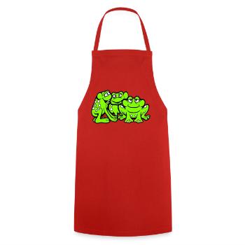 3 grenouilles équipe crapaud amis cool équipage drôle mignon - Tablier de cuisine - rouge - Devant - AI Model Male 185 dark (185cm)