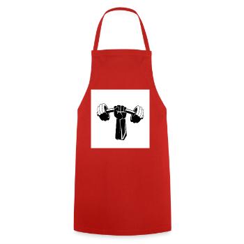 Kraftfist Dumbbell Strength - Cooking Apron - red - Front - AI Model Male 185 dark (185cm)