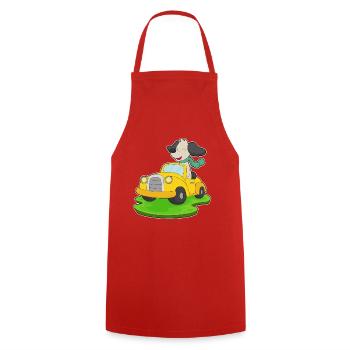 Dog Car - Cooking Apron - red - Front - AI Model Male 185 dark (185cm)