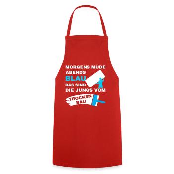 Cloisons sèches Cloisons sèches Poseur de cloisons sèches Dire - Tablier de cuisine - rouge - Devant - AI Model Male 185 dark (185cm)