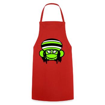 Frog Reggae Music Rasta Hair Hat Jamaica Fun - Cooking Apron - red - Front - AI Model Male 185 dark (185cm)