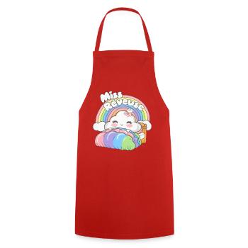 Miss Dreamer, Childhood Poetics and Imagination - Cooking Apron - red - Front - AI Model Male 185 dark (185cm)