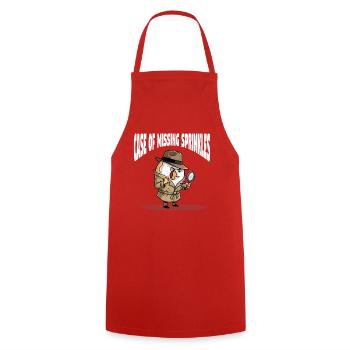 Lustige Donut Detektiv - Kochschürze - Rot - Vorne - AI Model Male 185 dark (185cm)