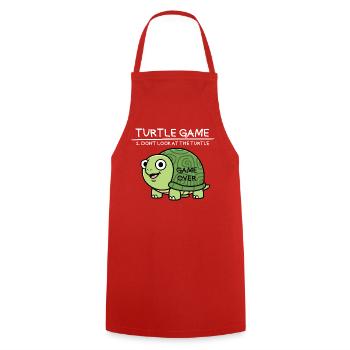 Turtle Game Don't Look at the Turtle - Cooking Apron - red - Front - AI Model Male 185 dark (185cm)