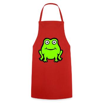 Grenouille Crapaud Sourire Drôle Bande dessinée Heureux Mignon - Tablier de cuisine - rouge - Devant - AI Model Male 185 dark (185cm)