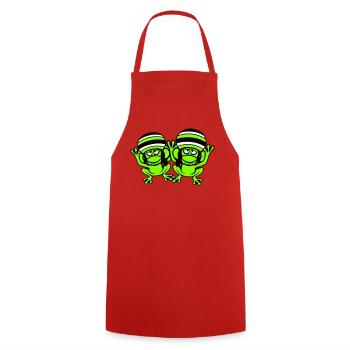 2 Frogs Reggae Music Rasta Hair Hat Jamaica - Cooking Apron - red - Front - AI Model Male 185 dark (185cm)