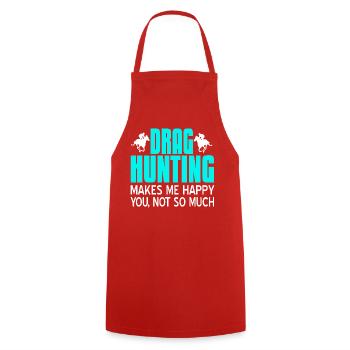 Drag Hunting Makes Me Happy Funny Horse Humor - Cooking Apron - red - Front - AI Model Male 185 dark (185cm)