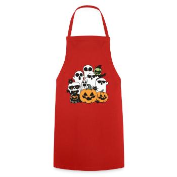 Halloween Party Figuren - Kochschürze - Rot - Vorne - AI Model Male 185 dark (185cm)