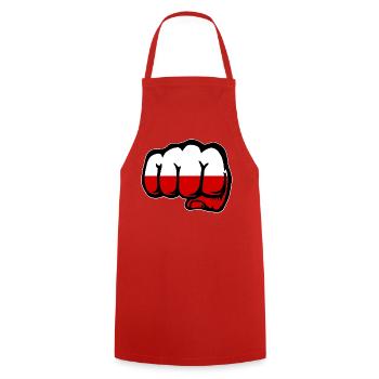 Poland Fist Flag - Cooking Apron - red - Front - AI Model Male 185 dark (185cm)