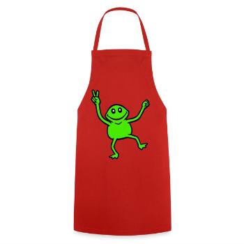 grenouille paix signe de la main symbole victoire mains mignon - Tablier de cuisine - rouge - Devant - AI Model Male 185 dark (185cm)