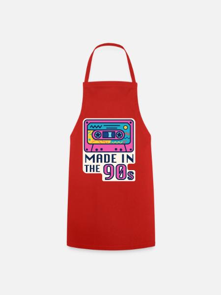 Cassette 90s Nostalgia Design - Cooking Apron - red