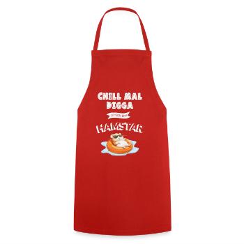 Chill mal Digga – Chemise Hamstar Fun - Tablier de cuisine - rouge - Devant - AI Model Male 185 dark (185cm)