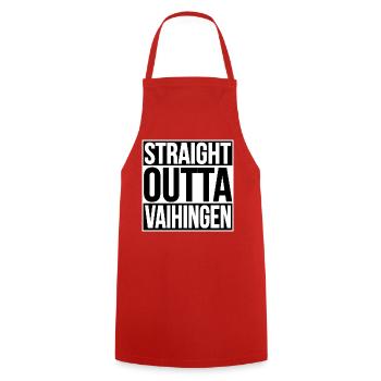 Straight Outta Vaihingen - Cooking Apron - red - Front - AI Model Male 185 dark (185cm)