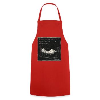 Sternenhimmel Christlich - Kochschürze - Rot - Vorne - AI Model Male 185 dark (185cm)