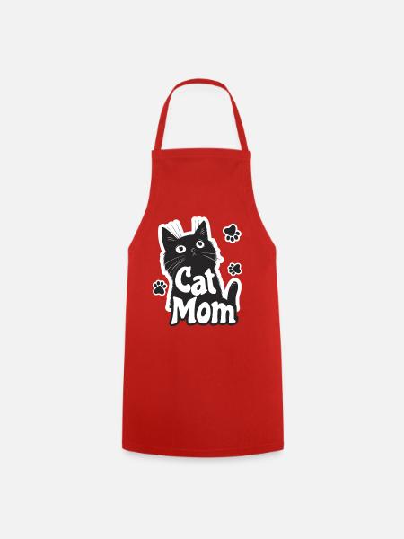 Cat Mom – Für stolze Katzenmamas - Katze - Kater  - Kochschürze - Rot