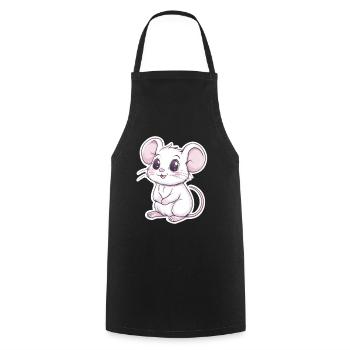 Maus - Kochschürze - Schwarz - Vorne - AI Model Male 185 dark (185cm)