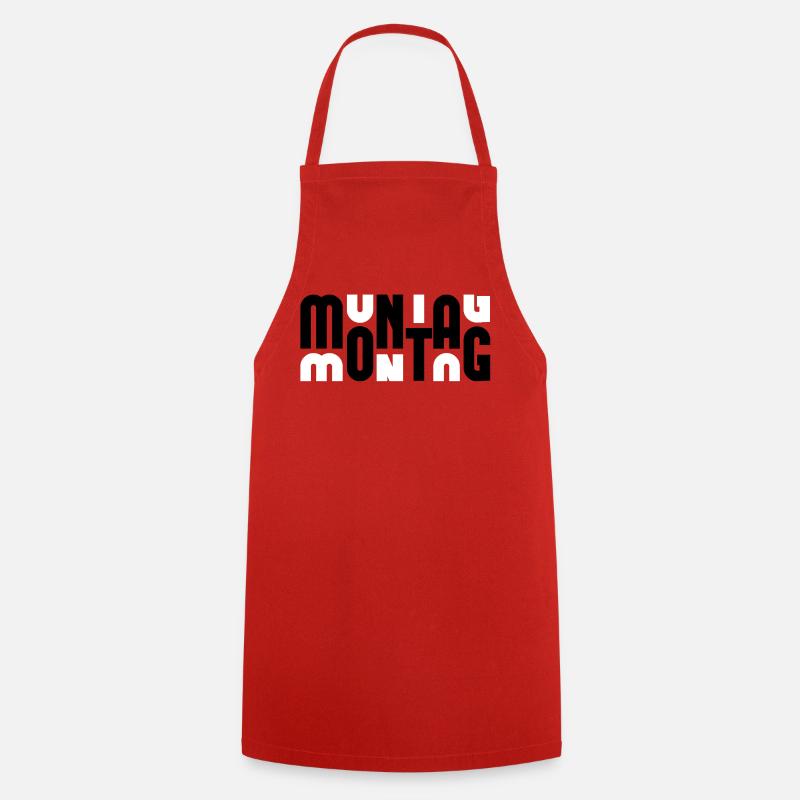 Lundi Noir/Blanc - Tablier de cuisine - rouge