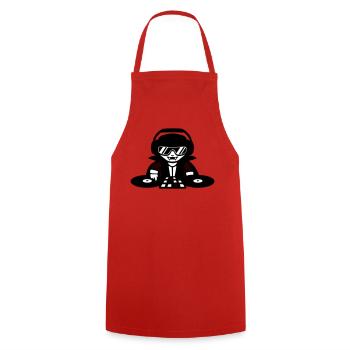 Vampire DJ DJ avec table de mixage et platine vinyle - Tablier de cuisine - rouge - Devant - AI Model Male 185 dark (185cm)