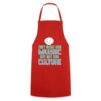 They Want Our Music Not Our Culture Statement - Cooking Apron - red - Front - AI Model Male 185 dark (185cm)