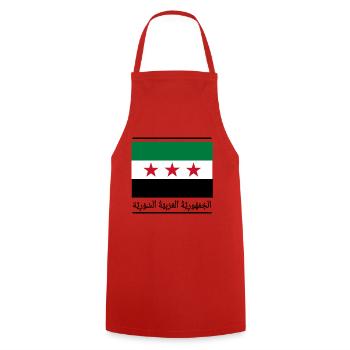 Syrie - Tablier de cuisine - rouge - Devant - AI Model Male 185 dark (185cm)