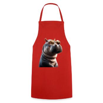 Nilpferd Flusspferd Mama Hippopotamus Cooles Hippo - Cooking Apron - red - Front - AI Model Male 185 dark (185cm)