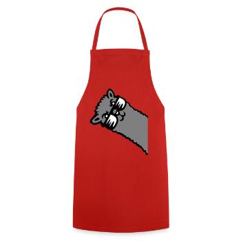Llama Alpaca Head Sunglasses Cool Gray Funny Cute - Cooking Apron - red - Front - AI Model Male 185 dark (185cm)