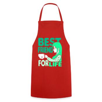 Anime Manga Otaku Kawaii Meilleurs amis Cosplay - Tablier de cuisine - rouge - Devant - AI Model Male 185 dark (185cm)