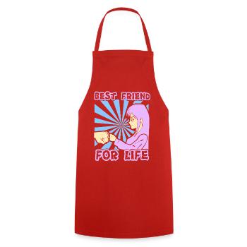 Anime Manga Otaku Kawaii Meilleurs amis Cosplay - Tablier de cuisine - rouge - Devant - AI Model Male 185 dark (185cm)
