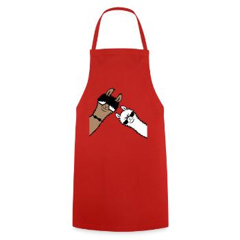 2 Coole Lamas Sonnenbrillen Lustige Nerd Freunde - Kochschürze - Rot - Vorne - AI Model Male 185 dark (185cm)