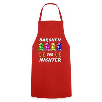 GUMMIBÄREN VERNICHTER - Kochschürze - Rot - Vorne - AI Model Male 185 dark (185cm)