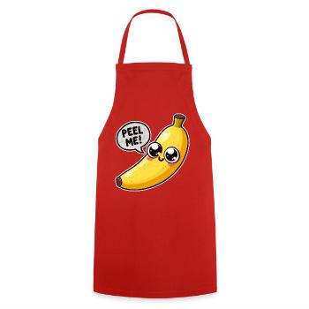 Banana Kawaii Peel Me - Cooking Apron - red - Front - AI Model Male 185 dark (185cm)