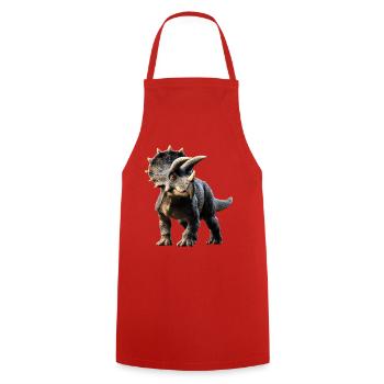 Triceratops Dinosaur Dinos Triceratops Dino - Cooking Apron - red - Front - AI Model Male 185 dark (185cm)