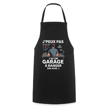 I can't, I have a garage to store DIY humor - Cooking Apron - black - Front - AI Model Male 185 dark (185cm)