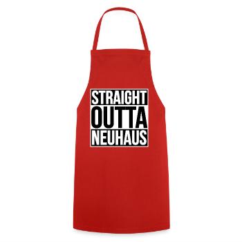 STRAIGHT OUTTA NEUHAUS - Cooking Apron - red - Front - AI Model Male 185 dark (185cm)
