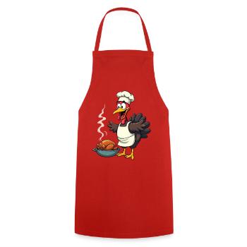 Cuisinier de dinde de Thanksgiving - Tablier de cuisine - rouge - Devant - AI Model Male 185 dark (185cm)