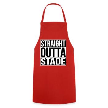 Straight Outta Stade - Kochschürze - Rot - Vorne - AI Model Male 185 dark (185cm)