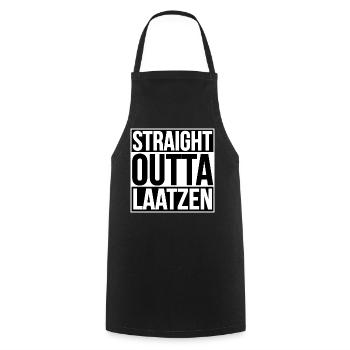 Straight Outta Laatzen - Cooking Apron - black - Front - AI Model Male 185 dark (185cm)
