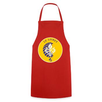 Fleur de Lys Loiret 45 - Cooking Apron - red - Front - AI Model Male 185 dark (185cm)
