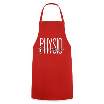Stilvolles Design für Physiotherapie Abteilung - Kochschürze - Rot - Vorne - AI Model Male 185 dark (185cm)