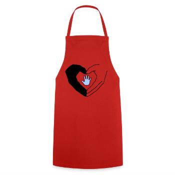 Famille Mains Coeur Amour Protection Vecteur - Tablier de cuisine - rouge - Devant - AI Model Male 185 dark (185cm)
