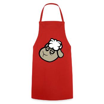 sheep face sad tired exhausted sleeping sweet - Cooking Apron - red - Front - AI Model Male 185 dark (185cm)