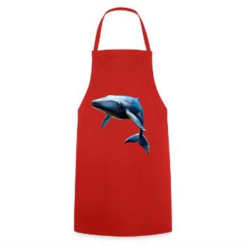 Blue Whale Whale Blue Whales Whale Song Diver Ocean Whales - Cooking Apron - red - Front - AI Model Male 185 dark (185cm)