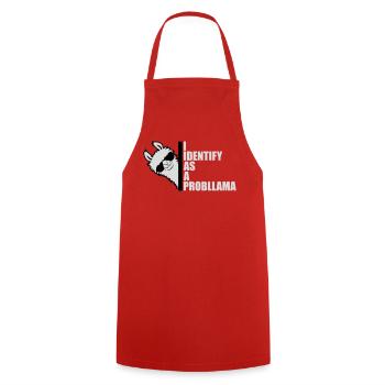 I Identify As A Probllama Cool Lama Problem Spruch - Cooking Apron - red - Front - AI Model Male 185 dark (185cm)