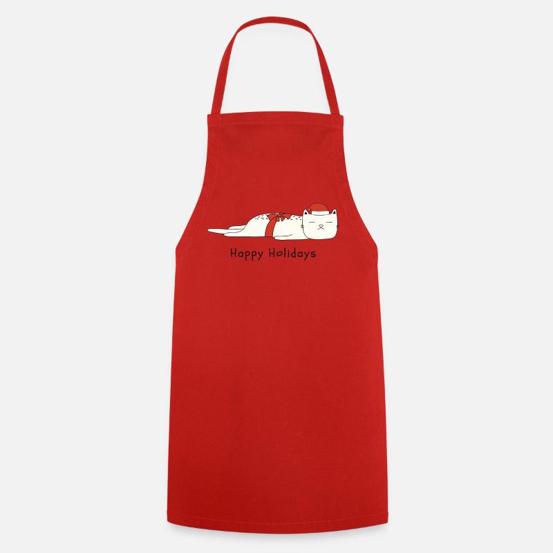 Drôle de chat Noël - Tablier de cuisine - rouge
