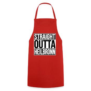 Straight Outta Heilbronn - Cooking Apron - red - Front - AI Model Male 185 dark (185cm)