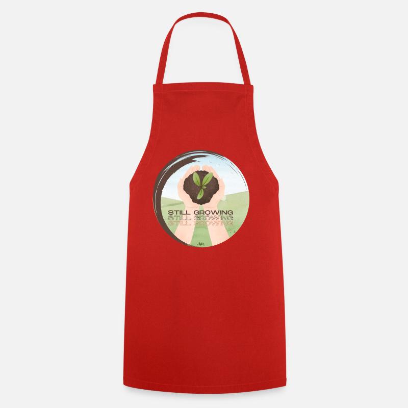 Still Growing – Growing Plant - Cooking Apron - red