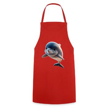 Dolphin Diver Dolphins Ocean Cute Dolphins Dolphin - Cooking Apron - red - Front - AI Model Male 185 dark (185cm)
