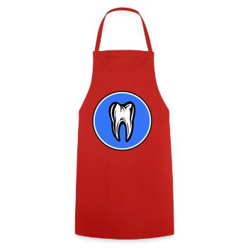 Icône de dentiste dentaire dentaire - Tablier de cuisine - rouge - Devant - AI Model Male 185 dark (185cm)