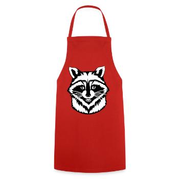 Raccoon T-shirt Gift - Cooking Apron - red - Front - AI Model Male 185 dark (185cm)