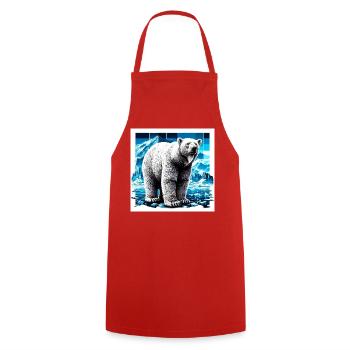 ours blanc - Tablier de cuisine - rouge - Devant - AI Model Male 185 dark (185cm)